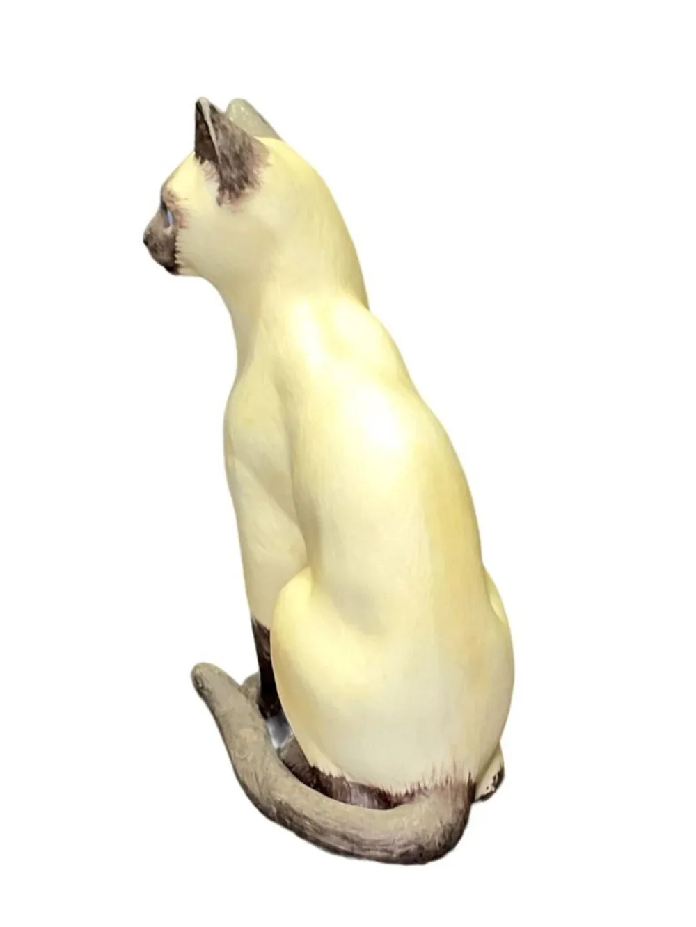 Vtg Siamese Cat Figurine Andrea by Sadek Porcelain Japan Sitting Blue Eyes